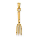 14K 3-D  Fork Garden Tool Charm