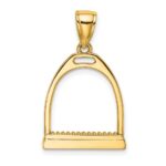 14K 3-D Polished Large Horse Stirrup Charm - Image 4