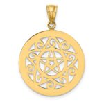 14K Tribal Star In Round Frame Charm - Image 4