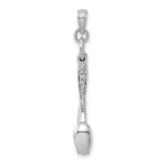 14K White Gold 3-D Moveable Knife, Fork, and Spoon Charm - Image 4