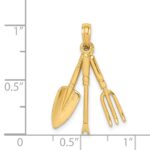 14K 3-D Moveable Garden Hand Tool Collection Charm - Image 3