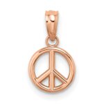 14K Rose Gold 3-D Peace Symbol Charm