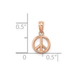 14K Rose Gold 3-D Peace Symbol Charm - Image 3