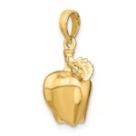 14K 3-D Apple with Stem and Leaf Charm - Image 5