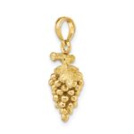 14K 3-D Grapes with Stem and Leaf Charm - Image 5