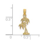 14K Textured Double Palm Tree Charm - Image 3