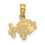 14K Flat Textured Playful Fish Charm - Image 4