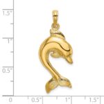 14K 2-D Polished Dolphin Jumping Charm - Image 3