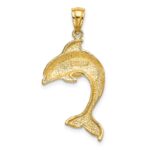 14K 2-D Polished Dolphin Jumping Charm - Image 4