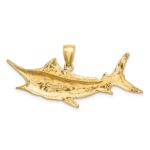 14K Large 2-D Textured Marlin Fish Charm - Image 4