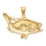 14K Large Open Mouth Bass Fish Charm - Image 4
