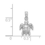 14K White Gold Textured Mini Sea Turtle Charm - Image 3