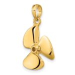 14K 3-D Polished Three Blade Propeller Charm - Image 5