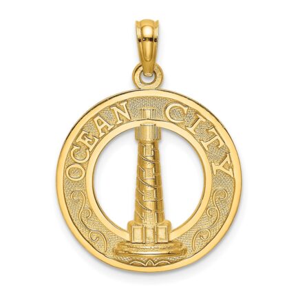 14K OCEAN CITY with Lighthouse Charm