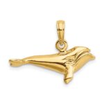 14K 3-D Polished Bowhead Whale Charm - Image 3