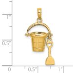 14K 3-D MYRTLE BEACH Bucket and Moveable Shovel Charm - Image 3