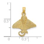14K Textured Spotted Eagle Ray Charm - Image 3