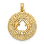 14K OCEAN CITY NJ with Dolphins Charm