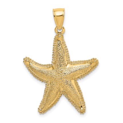14K Textured Starfish Charm