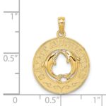 14K SAINT AUGUSTINE with Dolphins Circle Charm - Image 3