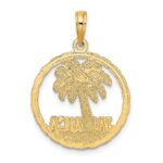 14K JAMAICA Palm Tree Circle Charm - Image 4