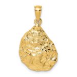 14K Textured and Polished Oyster Shell Charm