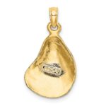 14K Textured and Polished Oyster Shell Charm - Image 4
