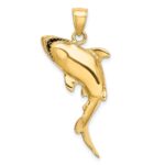 14K 3-D Polished Shark Charm - Image 4