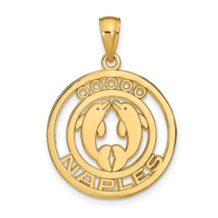 14k NAPLES Dolphins Pendant