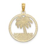 14K BAHAMAS Palm Tree Round Charm - Image 3