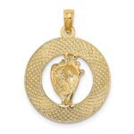 14K BAHAMAS with Conch Shell Circle Charm - Image 3