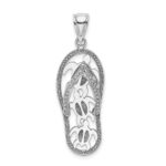14K White Gold Triple Turtle Flip-Flop Charm