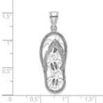 14K White Gold Triple Turtle Flip-Flop Charm - Image 3