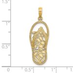 14K Polished Multi Flower Flip-Flop Charm - Image 3