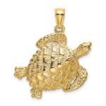 14K Textured Sea Turtle Charm