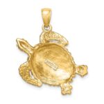 14K Textured Sea Turtle Charm - Image 4