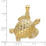 14K Textured Sea Turtle Charm - Image 3
