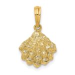 14K Textured Oyster Shell Charm