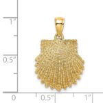 14K Textured Scallop Shell Charm - Image 3