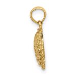 14K Textured Scallop Shell Charm - Image 2
