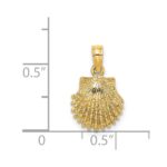 14K Textured Scallop Shell Charm - Image 3