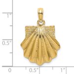14K Textured Scallop Shell Charm - Image 3