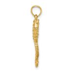 14K 3-D Textured Seahorse with Long Tail Charm - Image 2