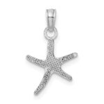 14K White Gold Polished Mini Dancing Starfish Charm - Image 4