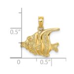 14K Polished Textured Bannerfish Charm - Image 3
