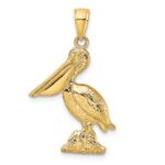 14K 3-D Pelican Standing Charm - Image 4