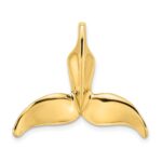 14K 3-D Polished Whale Tail Chain Slide