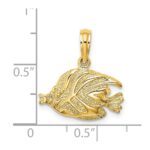 14K Polished Textured Bannerfish Charm - Image 4