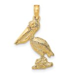 14K 3-D Standing Pelican with Moveable Mouth Charm - Image 4