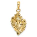 14K Textured Conch Shell Charm - Image 4